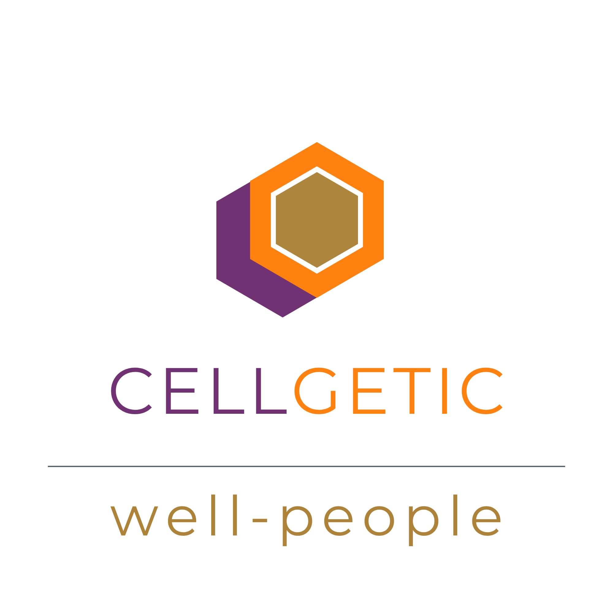 cellgetic - well-people - logo mit grafischen elementen
